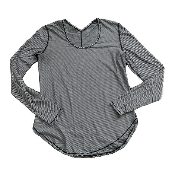 Lululemon black & white striped long sleeve top - Picture 10 of 13